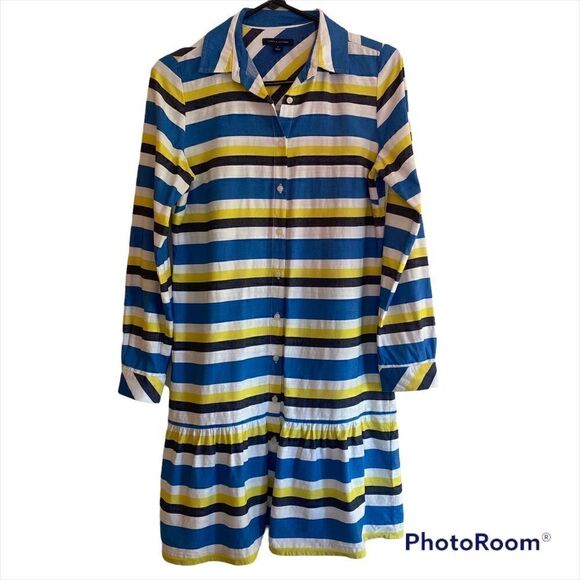 TOMMY HILFIGER long sleeve Striped Shirt Dress - Picture 2 of 13